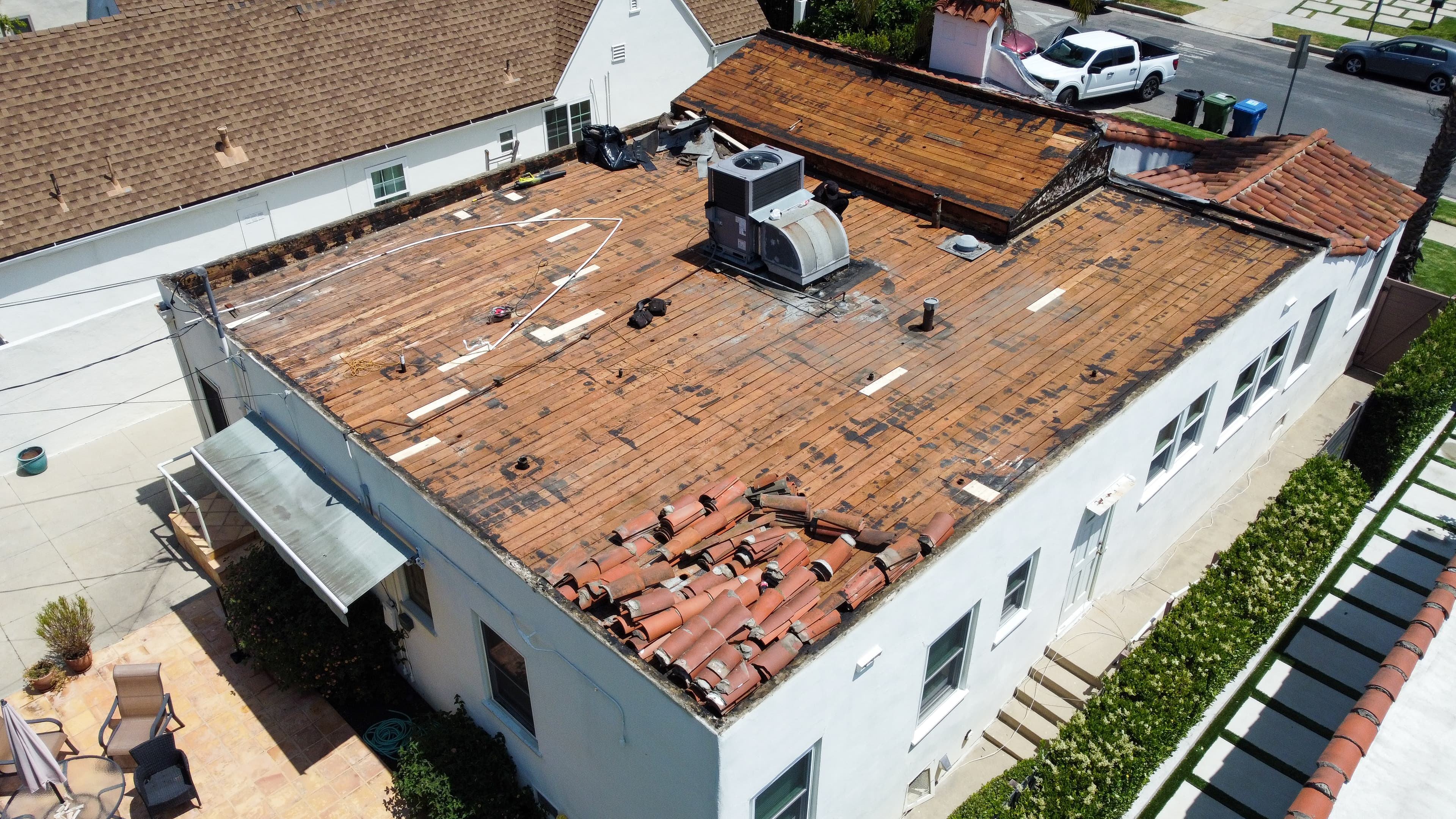 Roofing project in Beverly Hills — Before — Pacific Pro Roofing